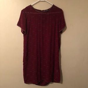 Micheal stars maroon beaded stripe dress